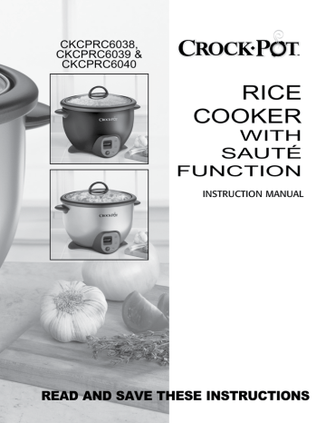 Crock-Pot CKCPRC6038 Instruction manual | Manualzz
