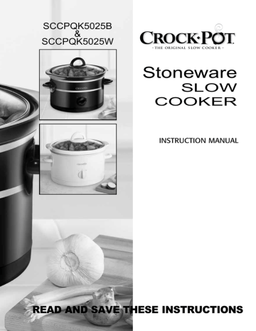 Crock-Pot SCCPQK5025W Instruction manual | Manualzz