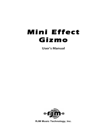 Rjm Mini Amp Gizmo User S Manual Manualzz