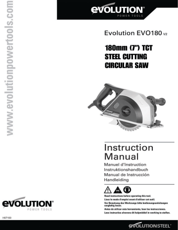 Evolution EVO180, EVO180 V2 Instruction manual | Manualzz