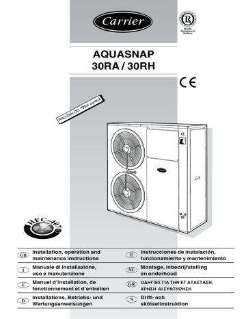 Carrier AQUASNAP 30RH 026, AQUASNAP 30RH 021, AQUASNAP 30RA 026 ...