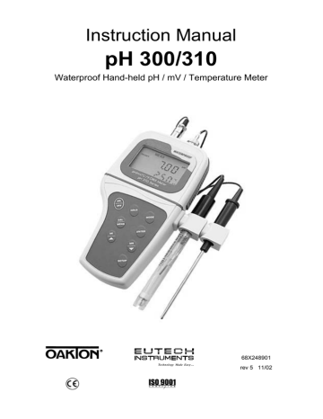 Oakton PH 300 Instruction manual | Manualzz