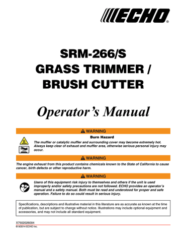 Echo SRM-266 Operator`s manual | Manualzz