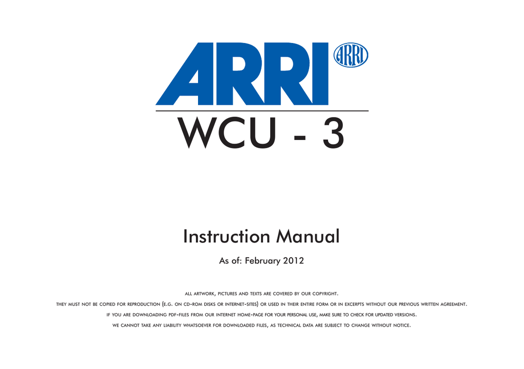 Arri Wireless Zoom Extension Unit Wze 3 User Manual Manualzz