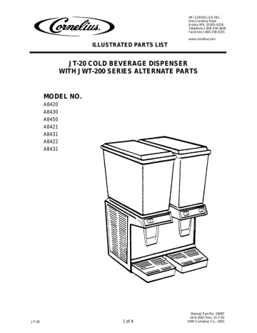 IMI Cornelius, Inc. JWT-200 Illustrated Parts List | Manualzz