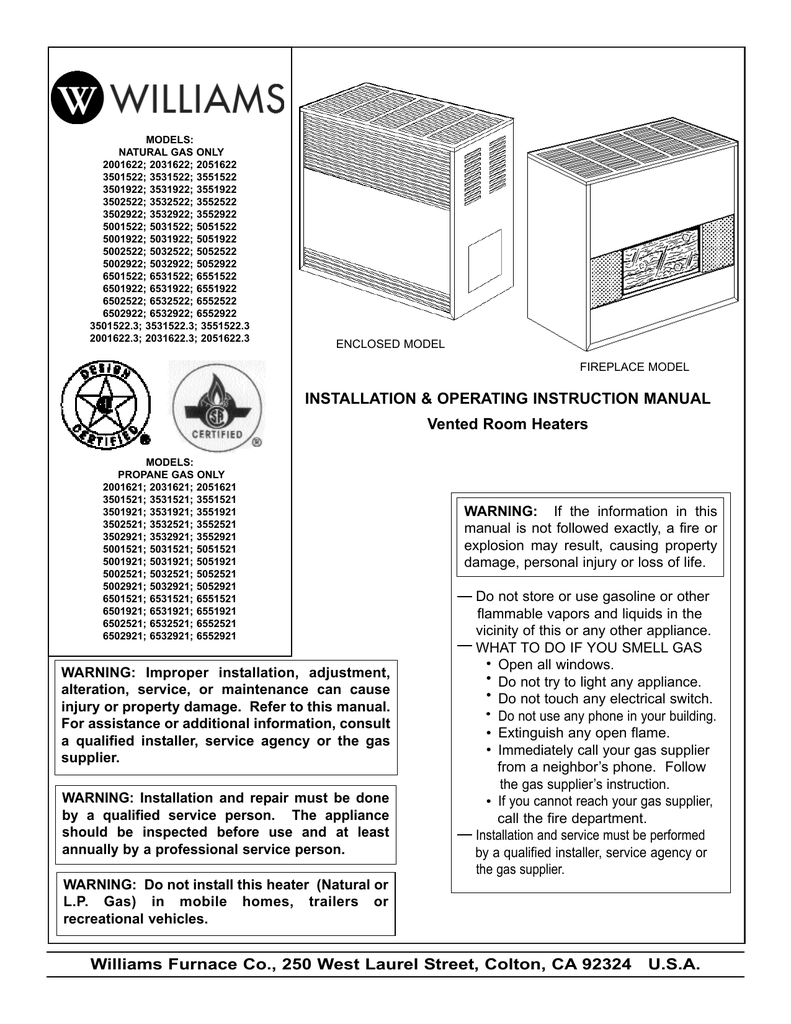 Williams Wall Furnace Wiring Diagram For Your Needs