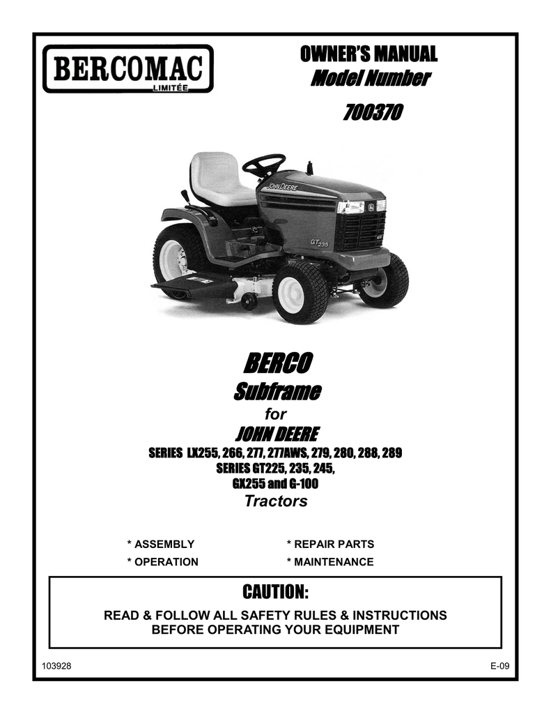 Bercomac 700370 Owner S Manual Manualzz Bercomac 700370 Owner S Manual Manualzz