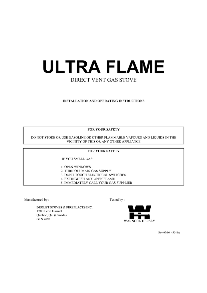 Drolet Sgs Operating Instructions Manualzz Com