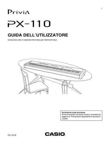 Casio PX-110 Electronic Musical Instrument Manuale utente | Manualzz