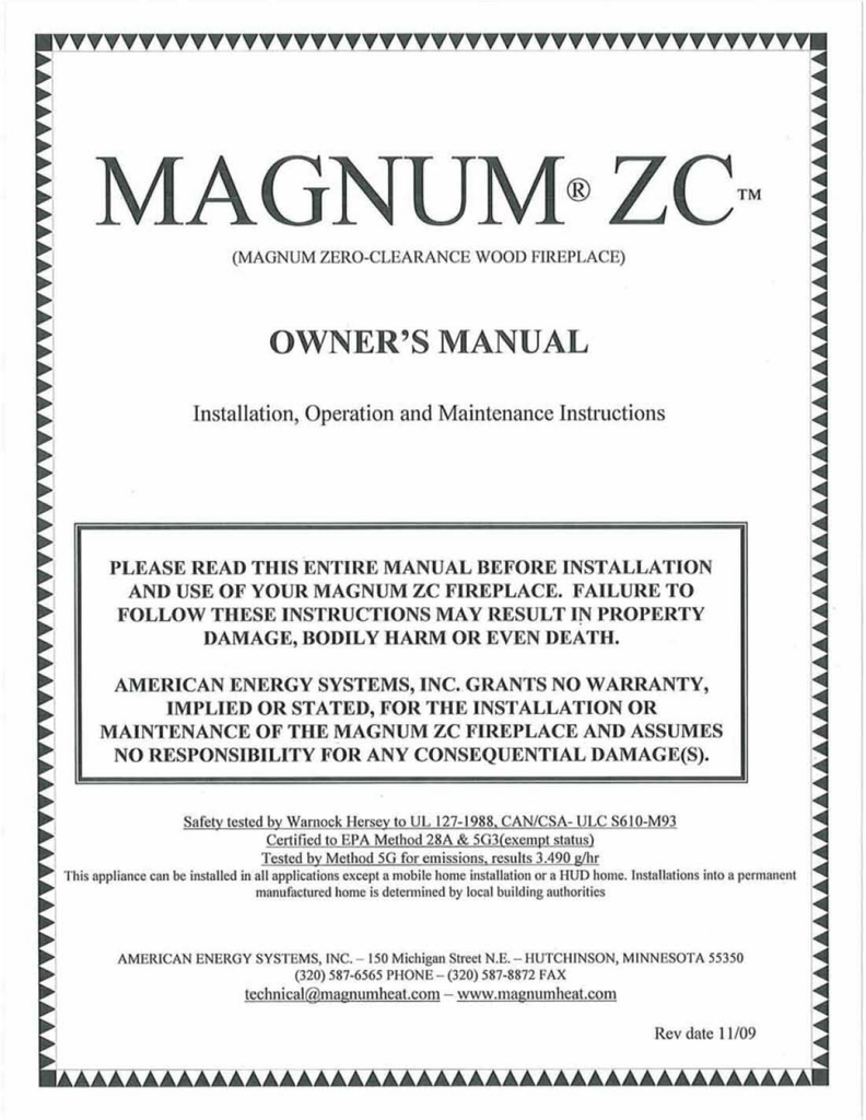 Magnum Zc Owner S Manual Manualzz Com