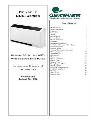 ClimateMaster OF Series Specifications | Manualzz