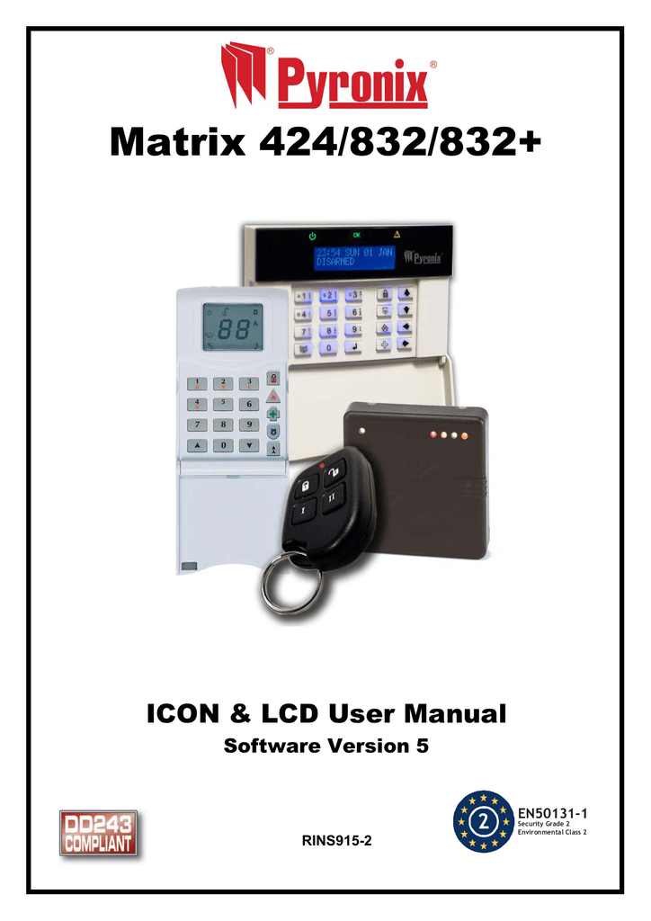 Pyronix Matrix 832 User manual Manualzz