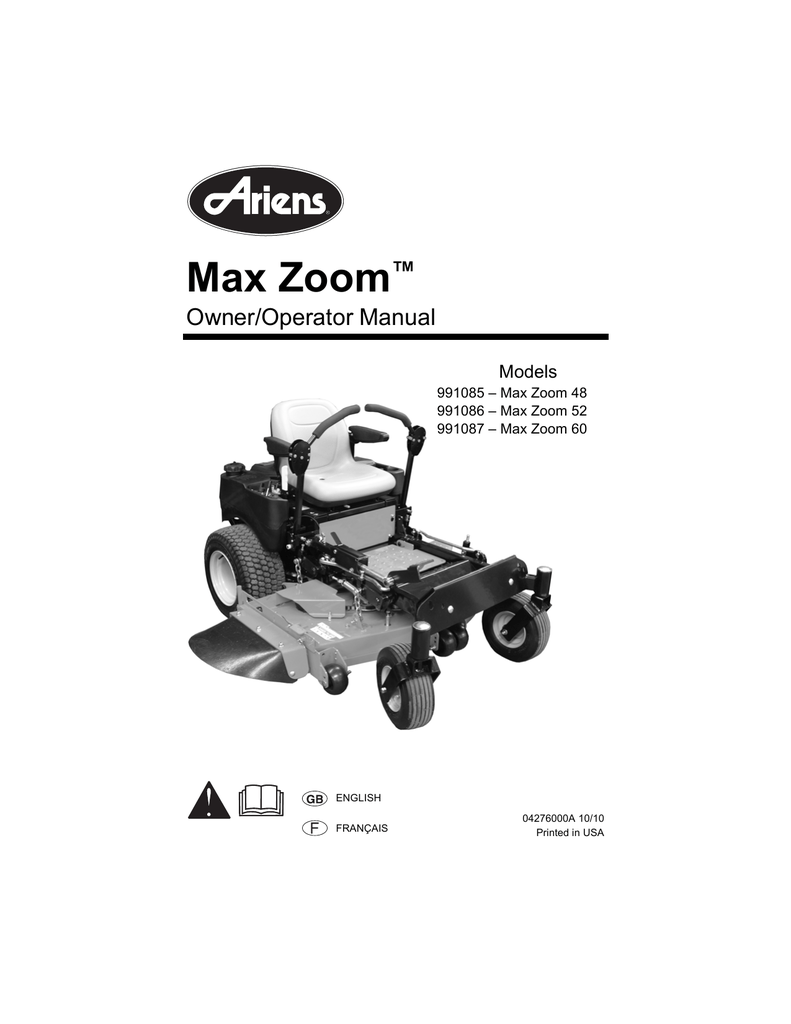 Ariens 991087 Max Zoom 60 25 HP Kohler 7000 Series Pro, 52 OFF