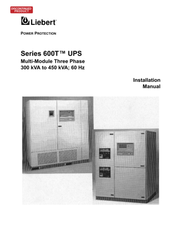 Vertiv Liebert Series 600T Multi Module Installation Manual | Manualzz