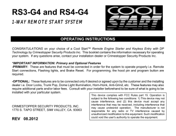 cool start remote starter manual