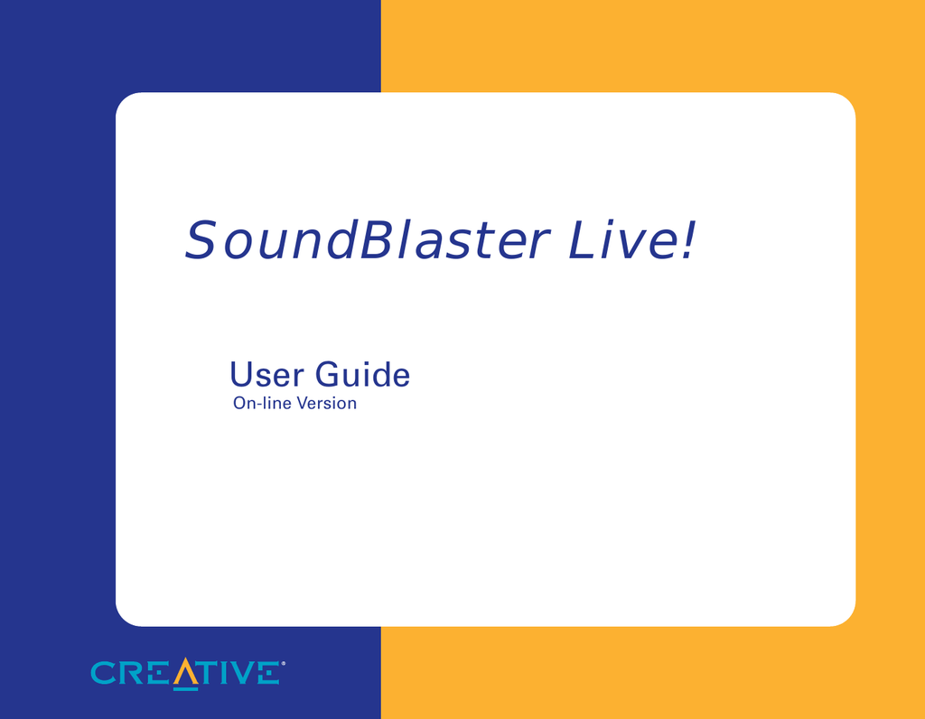 Creative Live 5 1 User Guide Manualzz Com