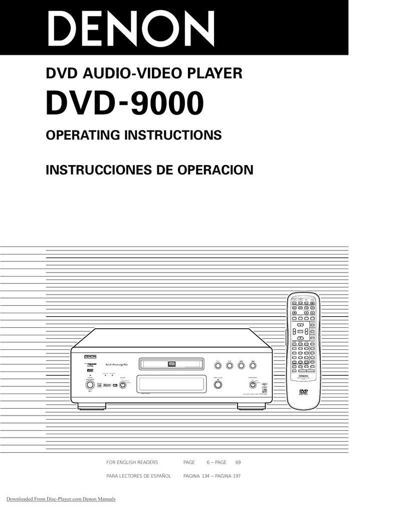 Denon Dvd 9000 Operating Instructions Manualzz