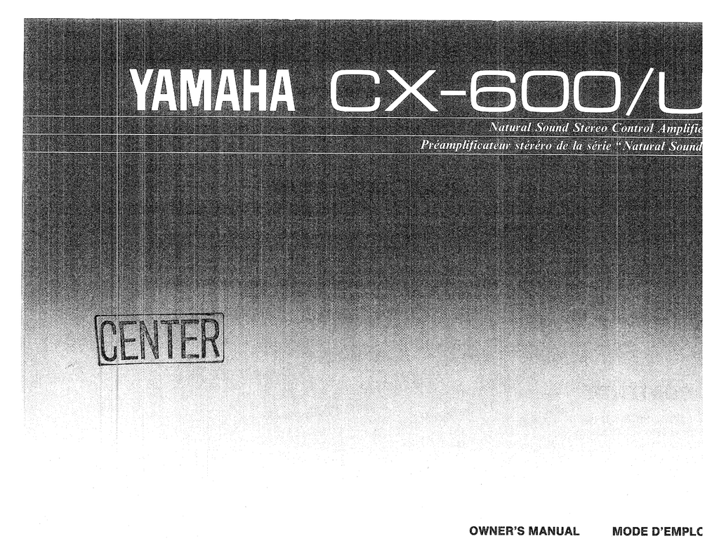 Yamaha Cx 600 U Cx 600 Owner S Manual Manualzz