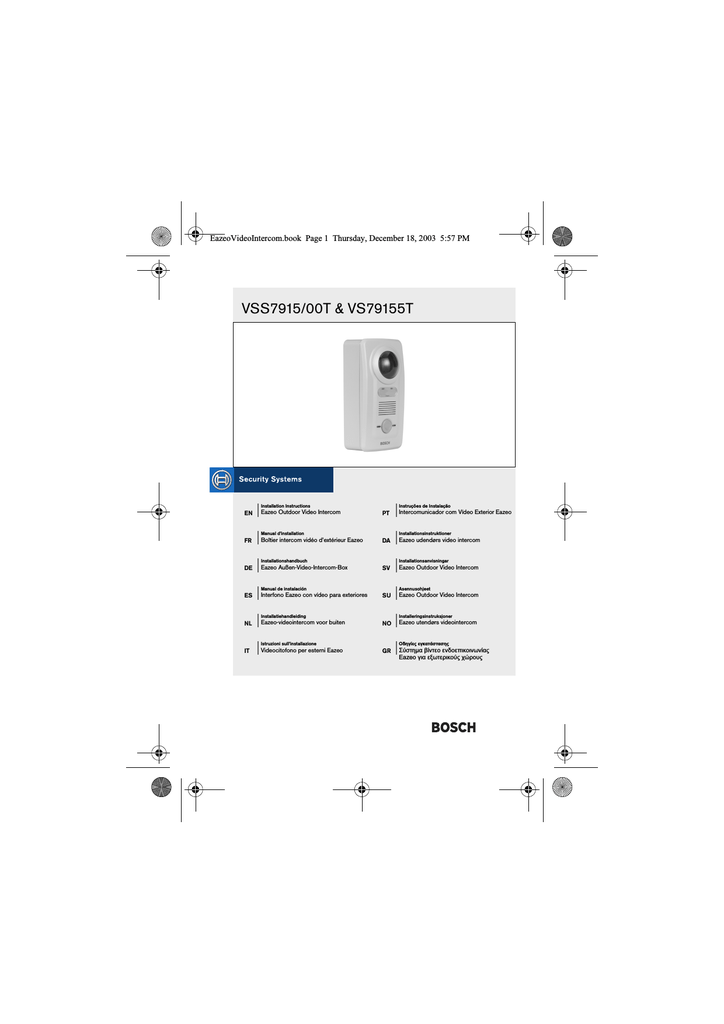 Bosch Eazeo Specifications Manualzz Com