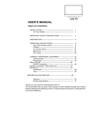 User's manual | AOC L32W781A User`s manual | Manualzz