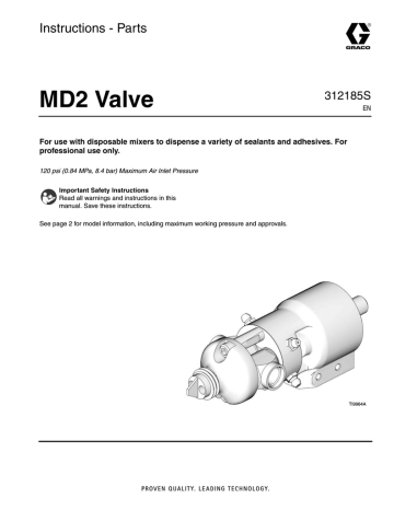 Graco 312185S - MD2 Valve Instructions | Manualzz