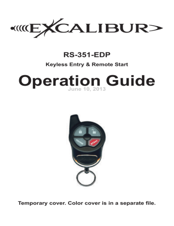 Excalibur RS-351-EDP Installation manual | Manualzz