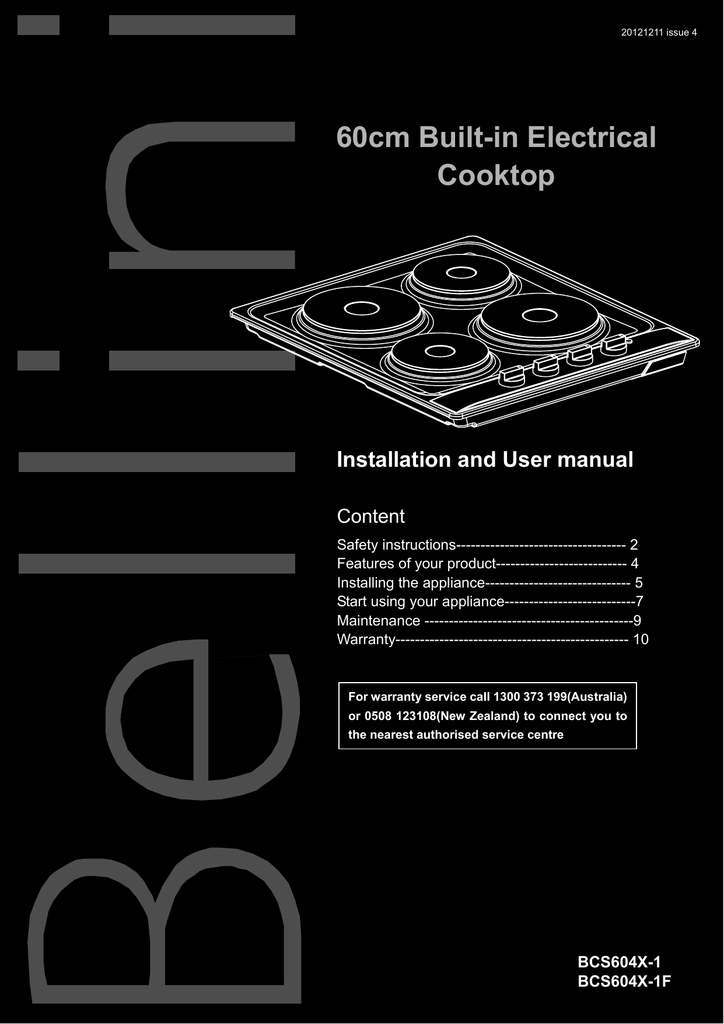 bellini electric cooktop