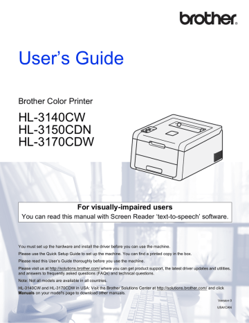 Brother HL-3140CW User's Guide | Manualzz