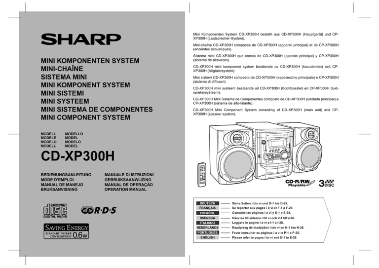 Sharp Cd Xp300 Compact Stereo System Specification Manualzz