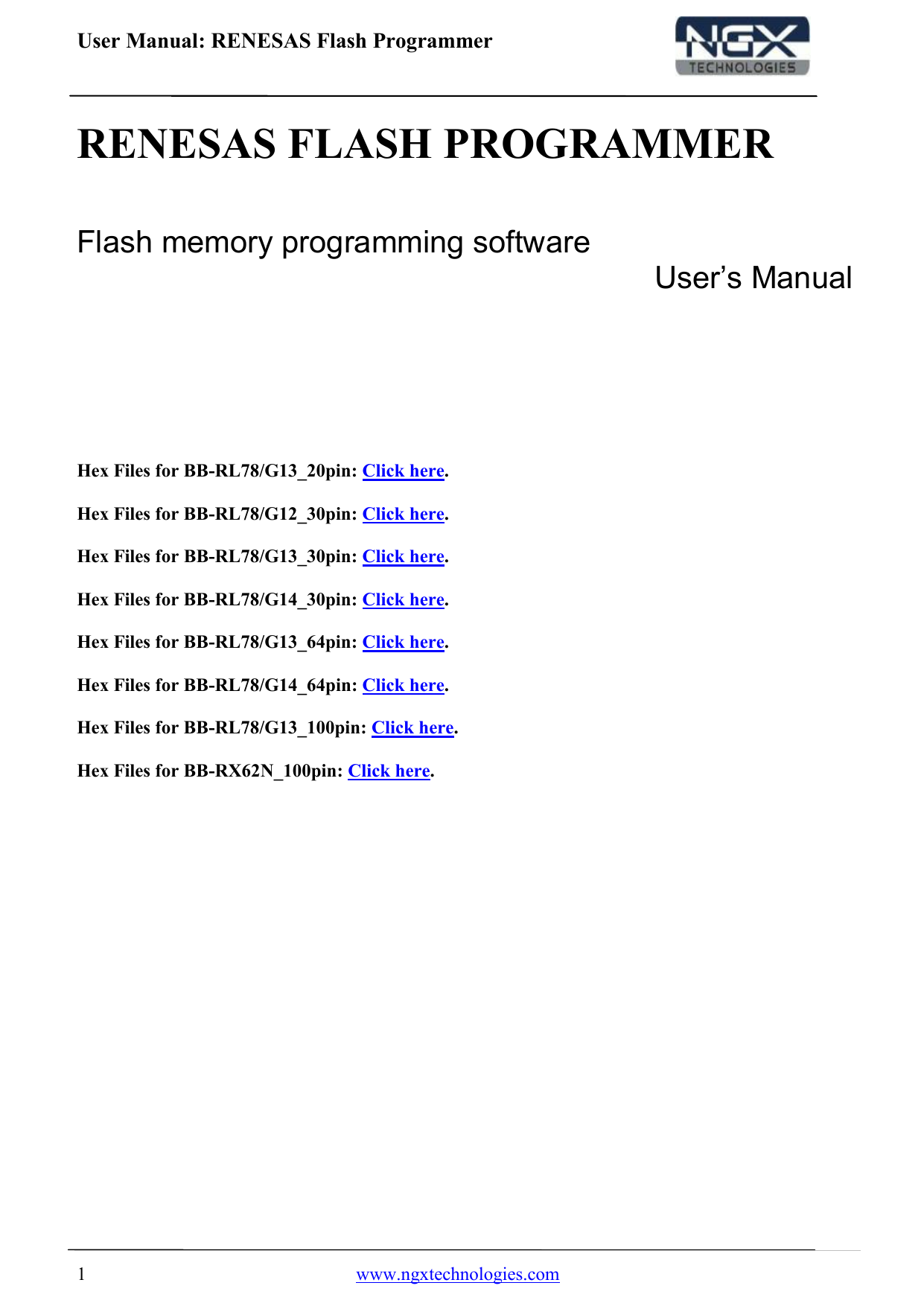 Renesas Flash Programmer User Manual Manualzz