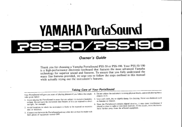 Yamaha pss-50 Owner's manual | Manualzz