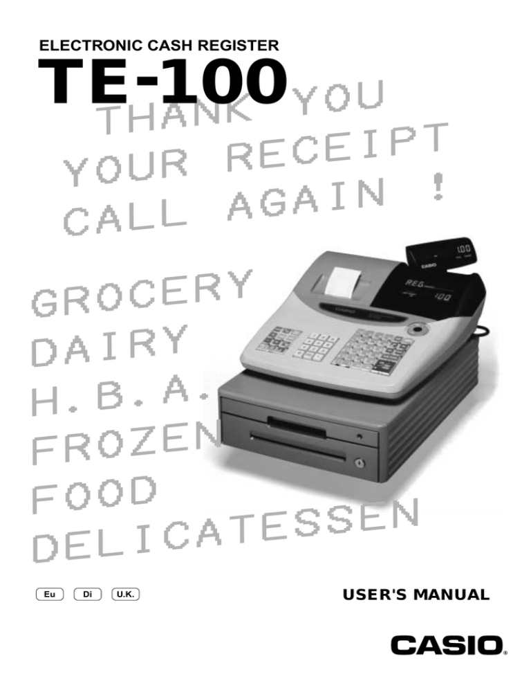 Casio Te 100 User Manual Manualzz