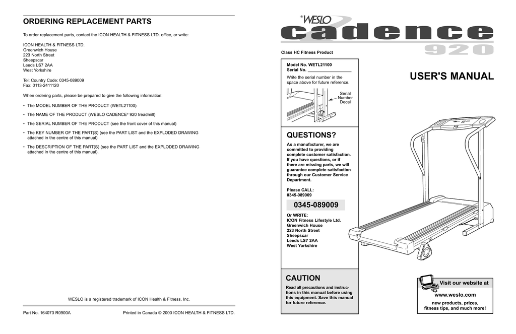 Weslo Cadence 920 Manual | atelier-yuwa.ciao.jp