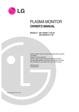 LG Electronics MU-50PM10 Computer Monitor Owner`s manual