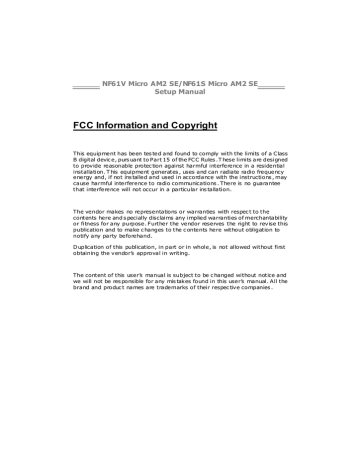 Biostar Nf61s Micro Am2 Se User S Manual Manualzz