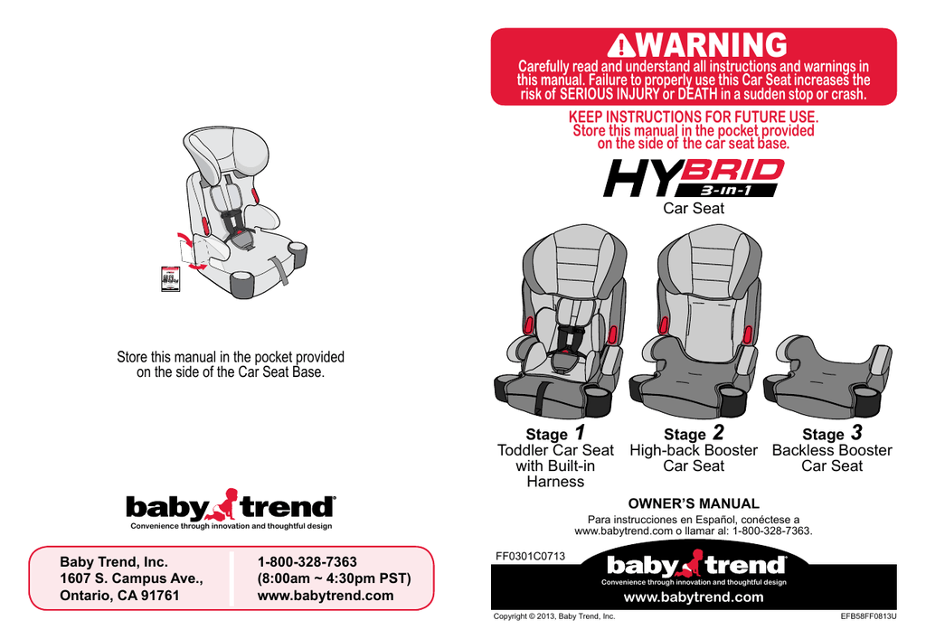 baby trend car seat instructions