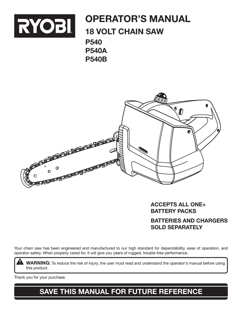 Ryobi P540b Operator S Manual Manualzz Com