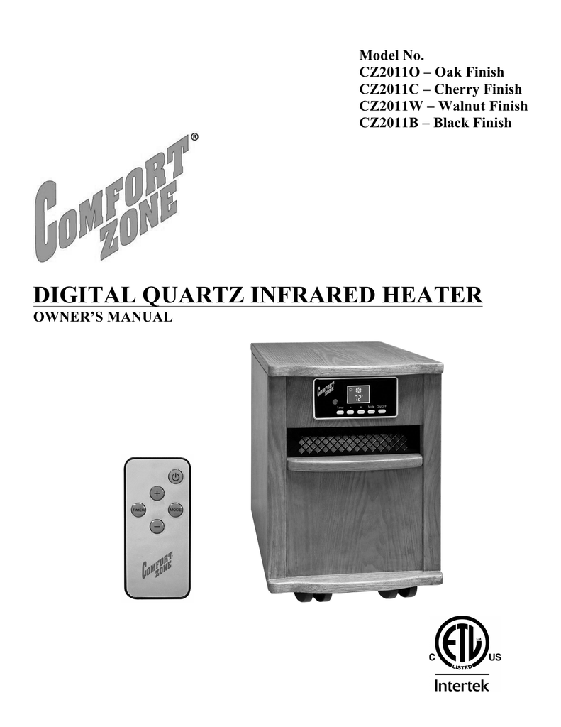 Comfort Zone Cz1500 P Owner S Manual Manualzz Com