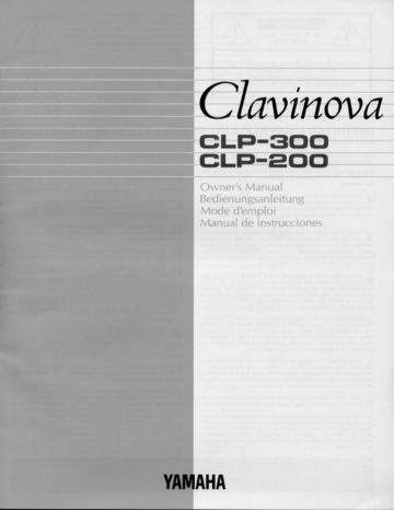 Yamaha CLP-300 Owner's manual | Manualzz