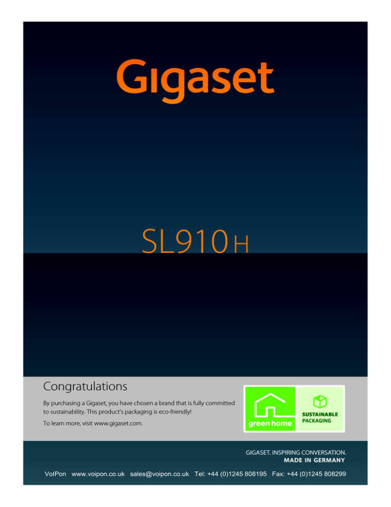 Siemens Gigaset Sl910a Specifications Manualzz