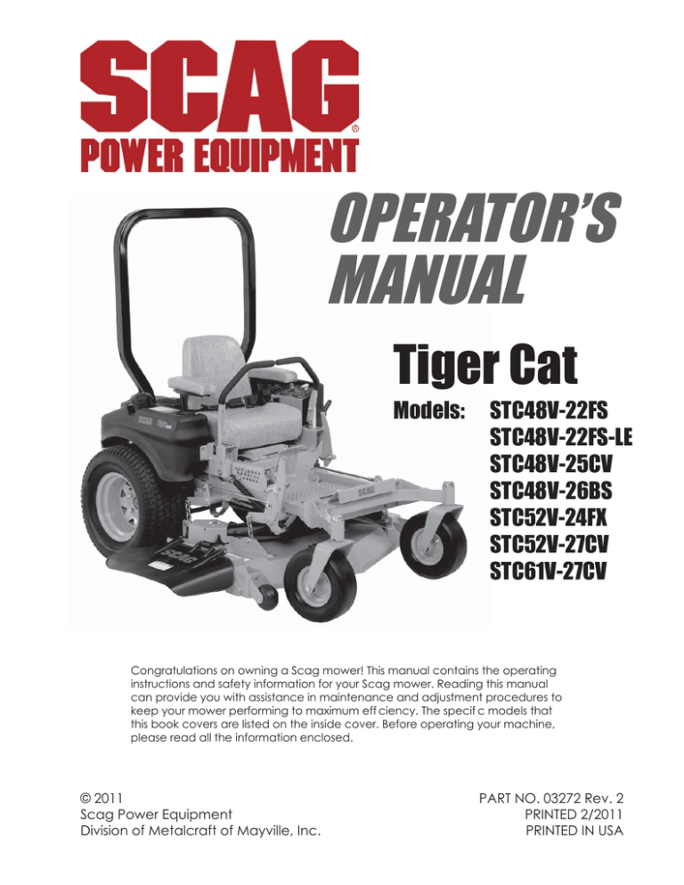 Scag Tiger Cat 2 Manual Scag Tiger Cat Ii Youtube / Maybe you would