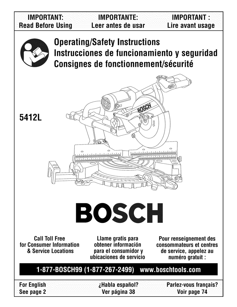 Bosch 5412l Operating Instructions Manualzz