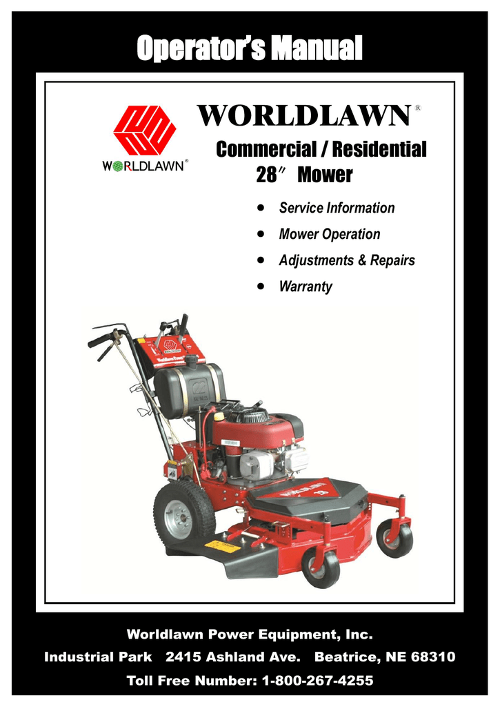 Worldlawn 28 Operator s manual Manualzz