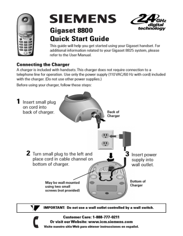 Siemens Gigaset 8800 User Manual Manualzz