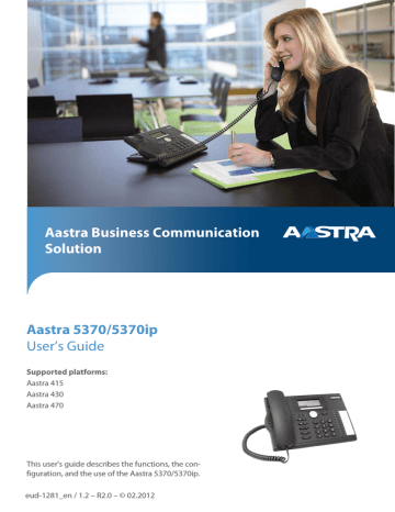 Aastra 5370 User`s guide | Manualzz