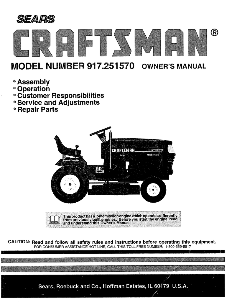 Craftsman 917.251570 Owner`s manual | Manualzz