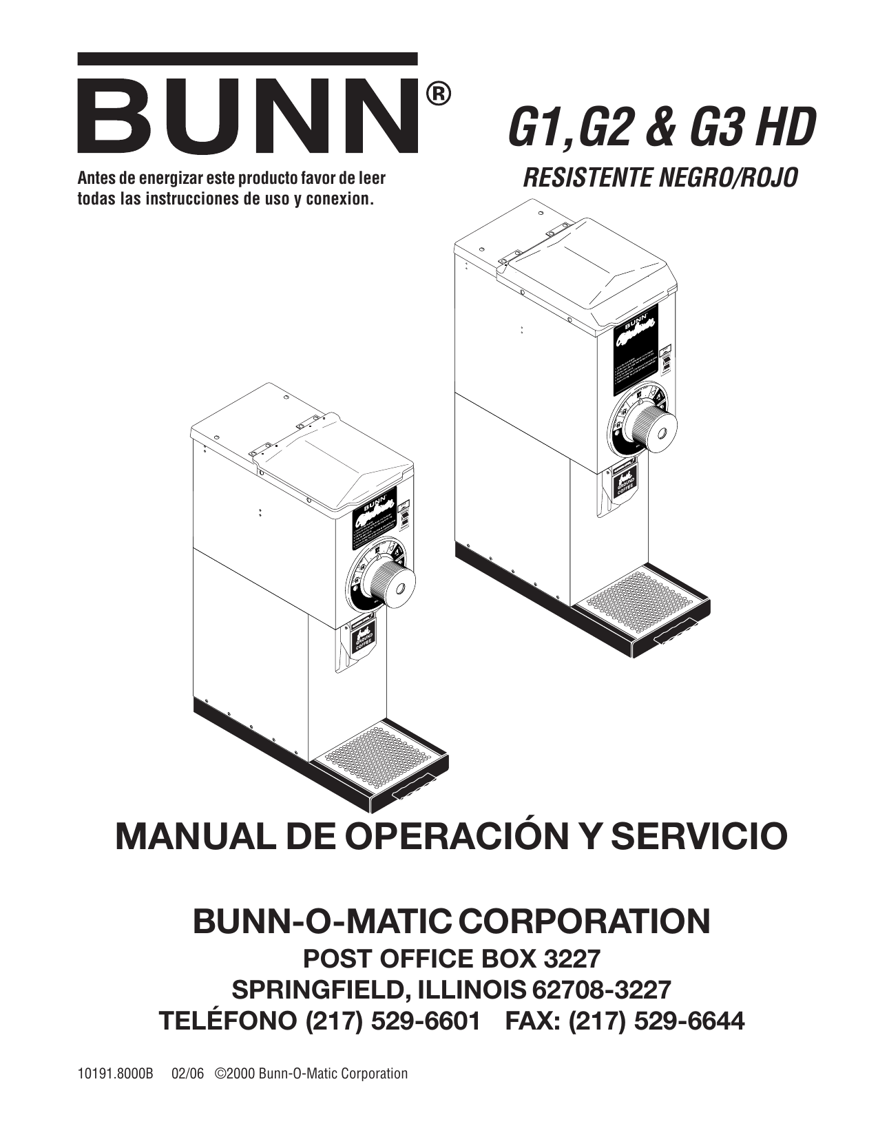 Molino de café Manual Bunn G3 Negro - Gruppo Berlingo