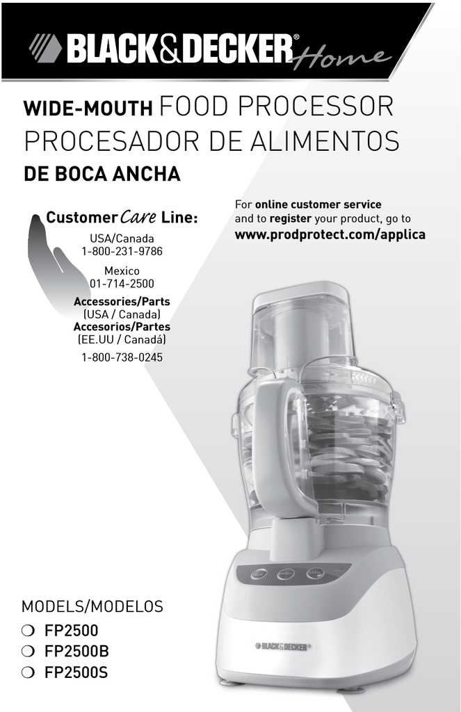 Procesador de Alimentos Black & Decker 2 Velocidades 10 Tazas 500W FP2500S