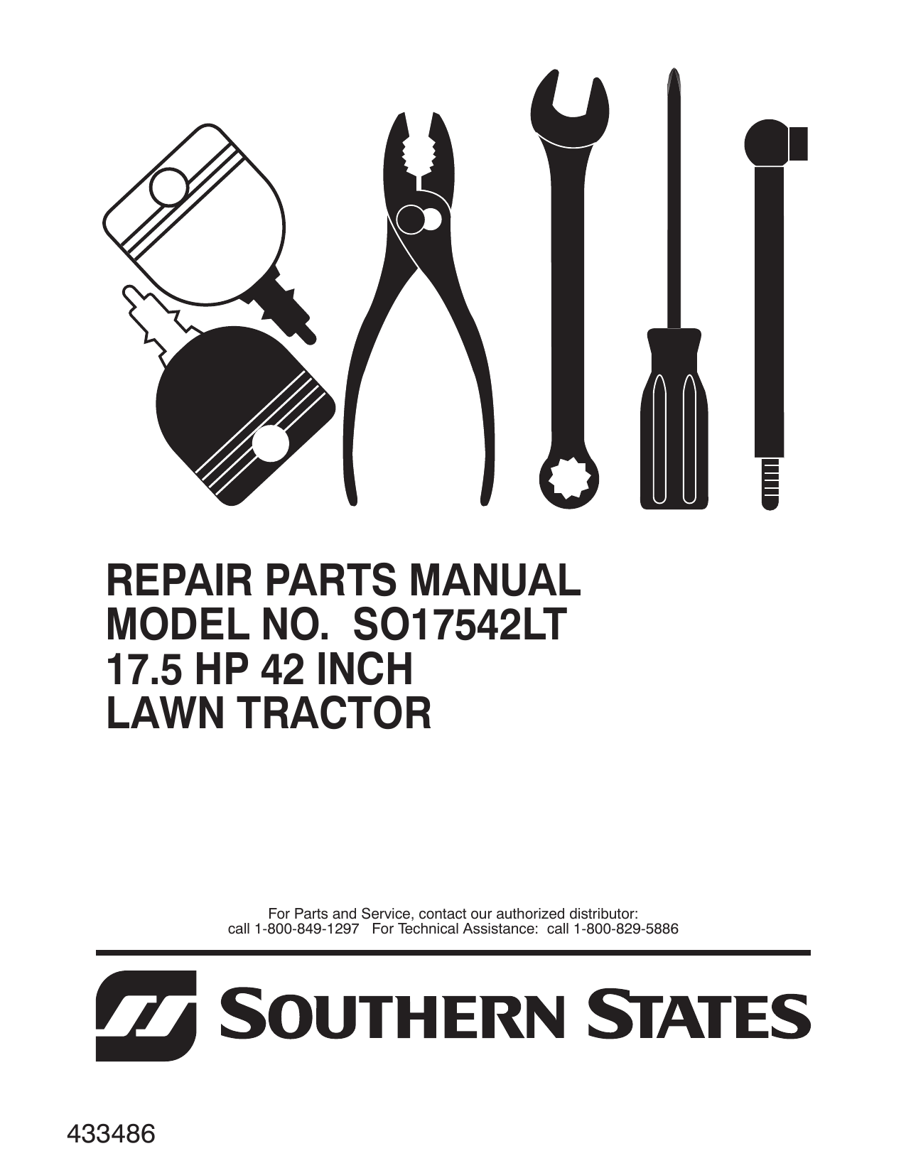 ... Array - repair parts manual model no so17542lt 17 5 hp 42 inch lawn tractor rh