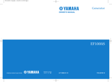 Yamaha EF1000iS Owner`s manual | Manualzz